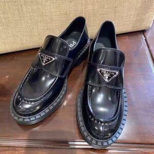 Prada Black Glossy Women's Loafers